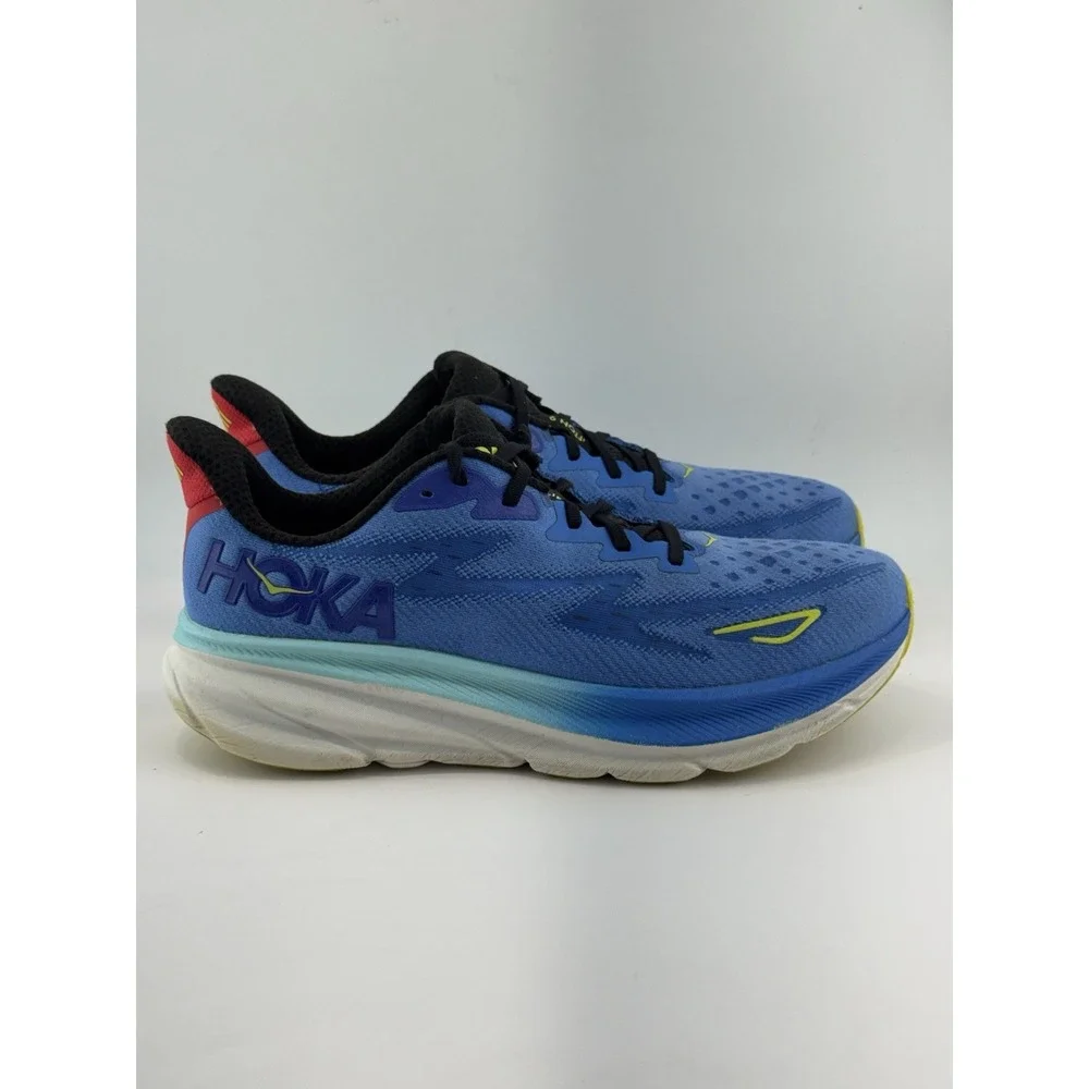 Hoka One One Clifton 9Blue White Athletic Running Shoes Sneakers Men's SZ 11.5 D